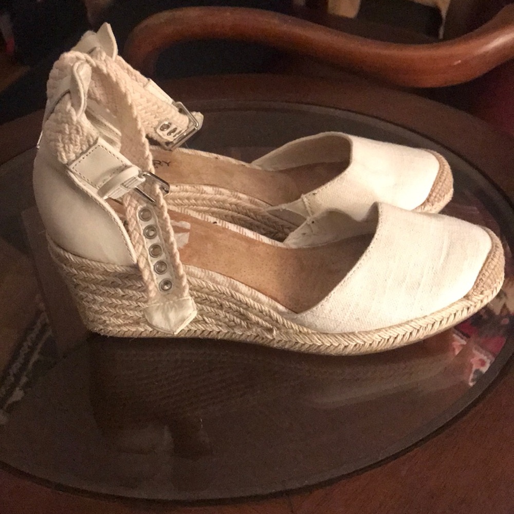 White Sherry Wedges Size 9 1/2